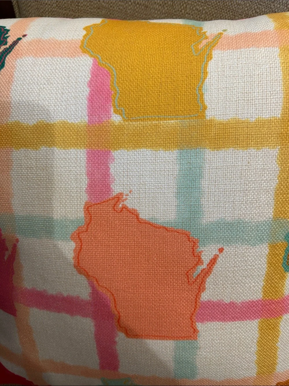 Decorative Plaid Throw Pillow - WI